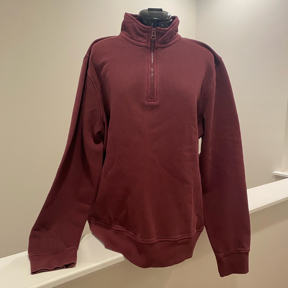 Mens long sleeve 3/4 zip shirt